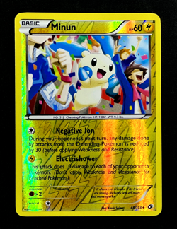 2013 Pokemon MINUN Legendary Treasures REVERSE HOLO Black & White Card 48/113 - Image 1