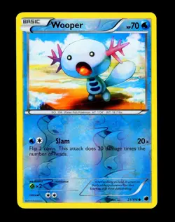 2013 Pokemon WOOPER Plasma Freeze REVERSE HOLO Foil Black & White Card 21/116 - Image 2