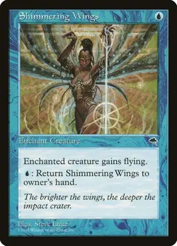 Shimmering Wings NM/M Tempest Blue Enchant Creature Mtg Magic English Regular - Image 1