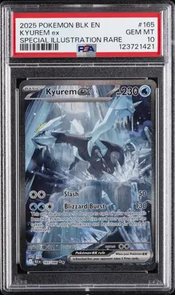 2025 POKEMON BLK EN-BLACK BOLT SPECIAL ILLUSTRATION RARE #165 KYUREM EX PSA 10 - Image 1