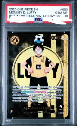 BVB x One Piece PSA 10 Monkey D Luffy Promo Card ST13-003 Matchday 25 Dortmund - Image 1