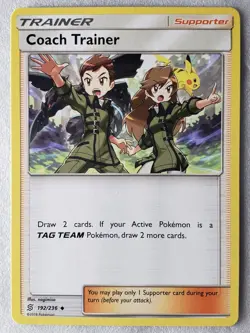Coach Trainer 192/236 VLP / NM - Unified Minds Pokemon Card - Nagimiso Art - Image 1