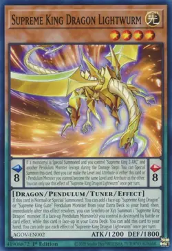 Supreme King Dragon Lightwurm AGOV-EN002 1st Edition Yu-Gi-Oh! Card - Image 1