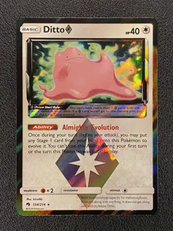 Pokemon Card TCG - Ditto 154/214 (Prism Star Rare) - SM Lost Thunder - NM - Image 1