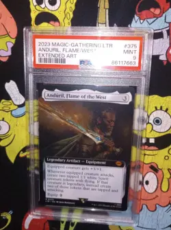 MTG Lord Of The Rings Anduril, Flame of the West EXTENDED ART LTR 375 PSA 9 - Image 1
