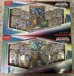 2X Pokemon Prismatic Evolutions Lucario&Tyranitar Premium Collection [LOT OF 2] - Image 1