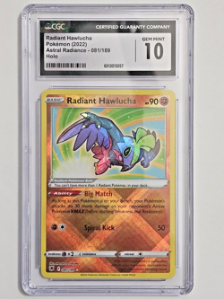 CGC GEM MINT 10 Radiant Hawlucha 081/189 Pokemon 2022 English Astral Radiance - Image 1
