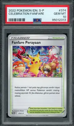 2022 Pokemon IDN Celebration Fanfare #374/S-P PSA 10 GEM MINT - Image 1