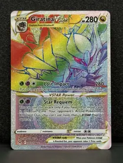 Pokemon TCG Giratina VSTAR 201/196 Lost Origin Secret Rare Rainbow Rare - Image 1