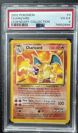 2002 POKEMON LEGENDARY COLLECTION #3 CHARIZARD PSA 4 VINTAGE US SELLER - Image 1