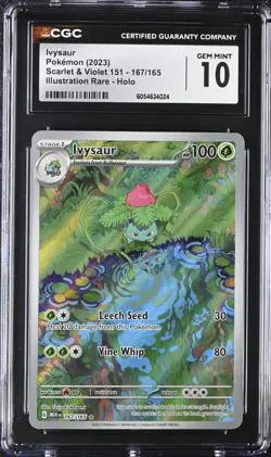 Pokemon TCG Ivysaur 167/165 English Scarlet & Violet 151 CGC 10 GEM MINT - Image 1