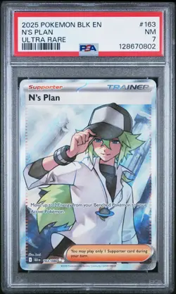 2025 Pokemon SV: BLK EN-Black Bolt #163/086 N's Plan PSA 7 - Image 1