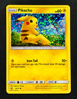 2017 Pokemon PIKACHU Shining Legends HOLO RARE General Mills PROMO Card 28/73 - Image 1