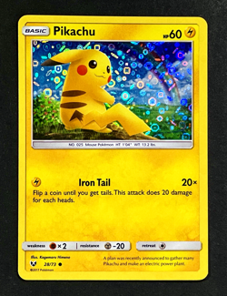 2017 Pokemon PIKACHU Shining Legends HOLO RARE General Mills PROMO Card 28/73 - Image 2