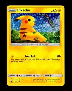 2017 Pokemon PIKACHU Shining Legends HOLO RARE General Mills PROMO Card 28/73 - Image 3