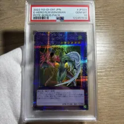 YuGiOh Flame Wingman PSA10 Prismatic Secret Rare POTE JPS01 HERO Card - Image 1