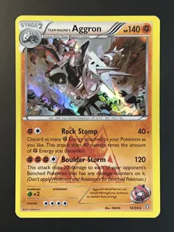 Team Magma's Aggron Holo 14/34 Double Crisis Pokemon Card - MP - Image 1