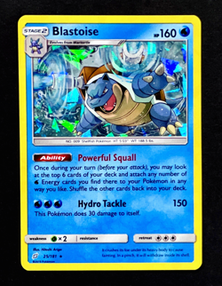 2019 Pokemon BLASTOISE Team Up CRACKED ICE HOLO Rare Sun & Moon Card 25/181 MINT - Image 1