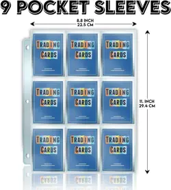 1800 Pockets Trading Card Sleeves, Premium 100 Sheets, Clear Transparent - Image 3