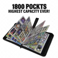 1800 Pockets Trading Card Sleeves, Premium 100 Sheets, Clear Transparent - Image 4