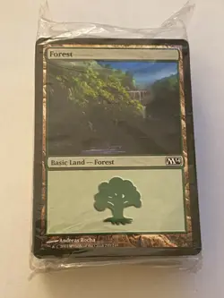 Magic the Gathering MTG - M14 Core Set Lands Pack Sealed Forest #249 on top - Image 1