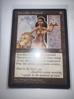 LION'S EYE DIAMOND MAGIC THE GATHERING MTG MIRAGE SET RARE TCG CARD 1996 VINTAGE - Image 1