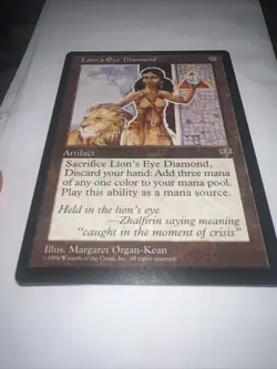 LION'S EYE DIAMOND MAGIC THE GATHERING MTG MIRAGE SET RARE TCG CARD 1996 VINTAGE - Image 5