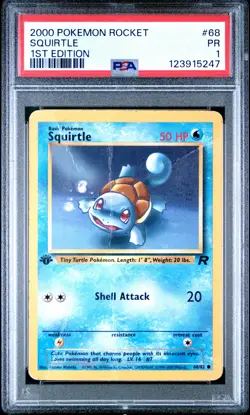 2000 POKEMON ROCKET 1ST ED #68 SQUIRTLE PSA 1 - Image 1