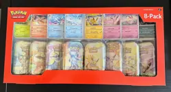 Pokemon Prismatic Evolutions 8 Mini-Tins with Promo Cards - Sealed - Image 1