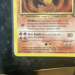 Pokemon: Moltres #27/62 Fossil Set Non Holo Vintage 1999 WOTC - LP - I81 - Image 2