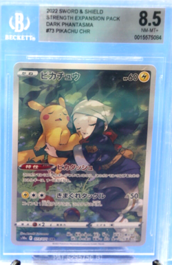Pokemon 2022 SWSH Strength Expansion Dark Phantasma Pikachu Chr #73 Beckett 8.5 - Image 1