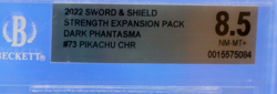 Pokemon 2022 SWSH Strength Expansion Dark Phantasma Pikachu Chr #73 Beckett 8.5 - Image 3