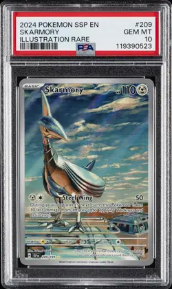 2024 POKEMON SSP EN-SURGING SPARKS ILLUSTRATION RARE #209 SKARMORY PSA 10 - Image 1