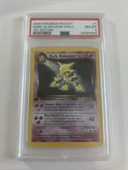 2000 POKEMON ROCKET 1ST EDITION #1 DARK ALAKAZAM-HOLO PSA 8 - Image 1