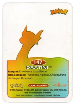 DRATINI #147 LAMINCARD COLECCION POKEMON LAMINCARDS 2005 EDIBAS (USADA) - Image 2