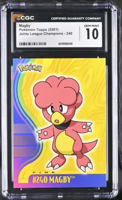 Pokemon Magby 240 Topps Johto League Champions - CGC 10 - Image 1