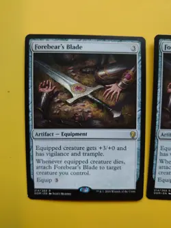 MTG Card. Forebear's Blade x2 Artifact Equipment Dominaria Rare as Pictured - Image 2