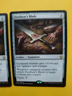 MTG Card. Forebear's Blade x2 Artifact Equipment Dominaria Rare as Pictured - Image 3