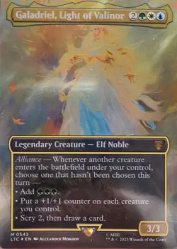 1x Galadriel, Light of Valinor - Surge Foil Extended Art LTC NM MTG - Image 1