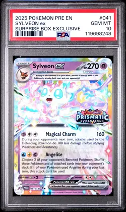 2025 POKEMON PRE EN-PRISMATIC EVOLUTIONS #041 SYLVEON EX PSA 10 - Image 1