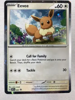 Eevee SVP 043 Cosmos Holo Black Star Promo Scarlet & Violet Pokemon TCG NM - Image 1