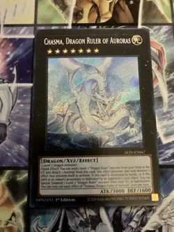 Yu-Gi-Oh TCG Chasma, Dragon Ruler of Auroras ALIN-EN047 1st Edition Secret Rare - Image 1