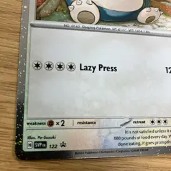 Pokemon TCG Card Snorlax SVP 122 Black Star Promo Scarlet & Violet Holo MINT - Image 2