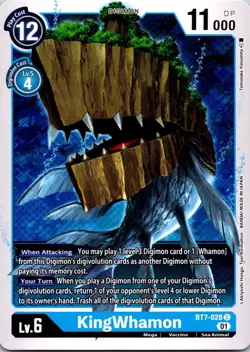 KingWhamon BT7-028 Black Common Mega (Lv6) Digimon CCG Card - Image 1