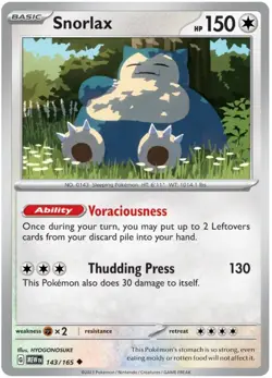 Snorlax 143/165 Scarlet & Violet 151 Pokemon Card MINT - Image 1