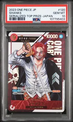PSA 10 Shanks Serial Promo OP01-120 Japan Flagship Battle One Piece Card - Image 1