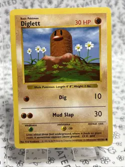 Pokemon Cards: Base Set 1st Edition Common: Diglett 47/102 - Image 1