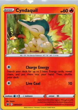 Pokemon TCG Cyndaquil SWSH221/307 SWSH Black Star Promos Holo NM - Image 1