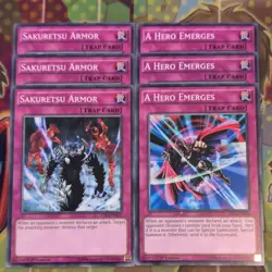3 x Sakuretsu Armor/A Hero Emerges YS14-EN032/EN036 1st Ed YuGiOh Mint Playsets - Image 1