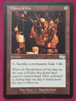 Magic The Gathering URZA'S SAGA CLAWS OF GIX artifact card MTG - Image 1